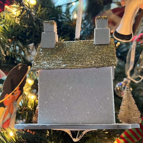 Light Up Christmas Tree Ornament Glitter House - Picture 5 of 10